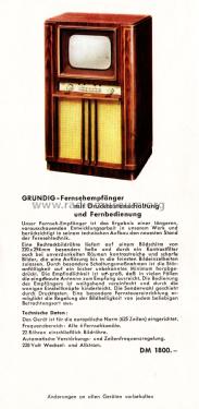 Fernsehstandgerät ; Grundig Radio- (ID = 2638831) Televisore