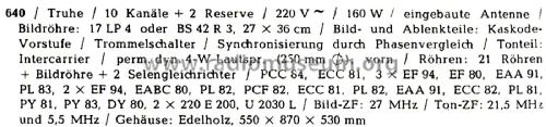 Fernsehstandgerät 640; Grundig Radio- (ID = 2641371) Television