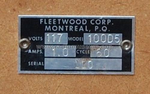 Fleetwood 100D5 Ch= Grundig; Electrical Products (ID = 1524597) Radio