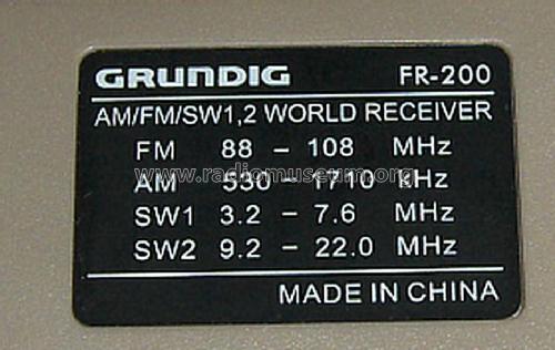 FR-200; Grundig Radio- (ID = 1484685) Radio