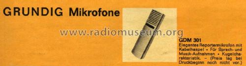 GDM301; Grundig Radio- (ID = 1102483) Micrófono/PU