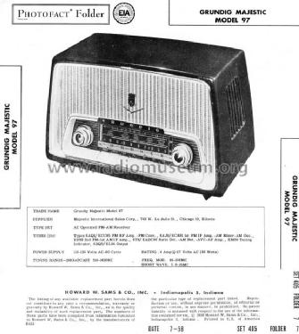 Majestic 97 USA; Grundig Radio- (ID = 23906) Radio