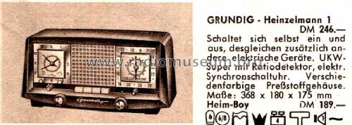 Heinzelmann 1; Grundig Radio- (ID = 435158) Radio