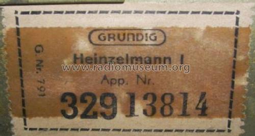 Heinzelmann 1; Grundig Radio- (ID = 634505) Radio