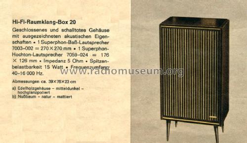 Hi-Fi-Raumklang-Box 20; Grundig Radio- (ID = 1097914) Lautspr.-K