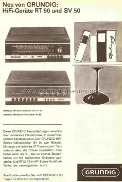 Hi-Fi-Stereo-Rundfunk-Tuner RT50; Grundig Radio- (ID = 843806) Radio
