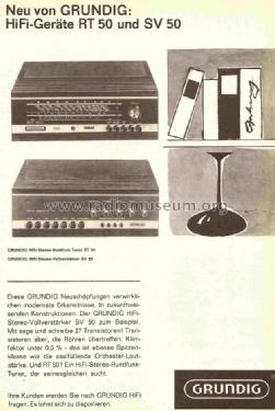 Hi-Fi-Stereo-Vollverstärker SV50; Grundig Radio- (ID = 843807) Ampl/Mixer