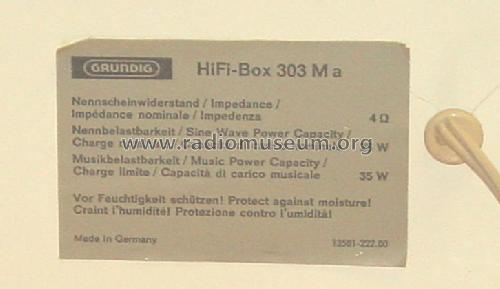 HiFi-Box 303Ma; Grundig Radio- (ID = 106742) Speaker-P