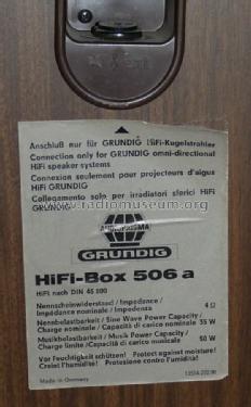 HiFi-Box 506 Audioprisma; Grundig Radio- (ID = 790082) Speaker-P