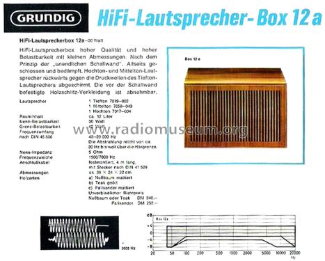 HiFi-Lautsprecher-Box 12a; Grundig Radio- (ID = 2485307) Speaker-P