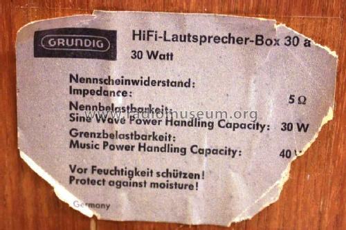 HiFi-Lautsprecher-Box 30a; Grundig Radio- (ID = 2452875) Altavoz-Au