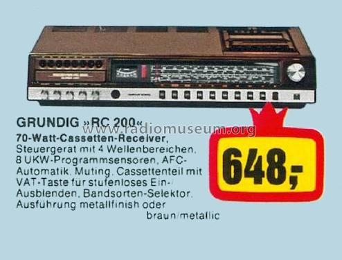 HiFi-Receiver RC200; Grundig Radio- (ID = 1769682) Radio