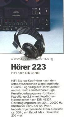 Hifi-Stereo-Hörer GDHS223; Grundig Radio- (ID = 496211) Speaker-P