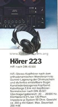 Hifi-Stereo-Hörer GDHS223; Grundig Radio- (ID = 496211) Altavoz-Au
