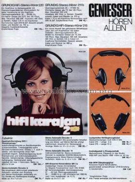 HiFi-Stereo-Kopfhörer 220; Grundig Radio- (ID = 2115061) Speaker-P