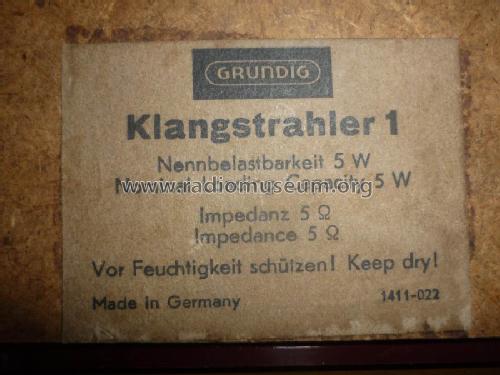 Klangstrahler 1; Grundig Radio- (ID = 994990) Parlante