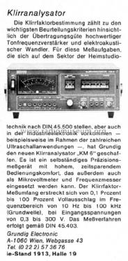Klirranalysator KM6; Grundig Radio- (ID = 1004047) Equipment