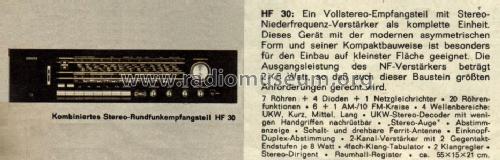 Kombinierter Rundfunkempfangsteil HF30; Grundig Radio- (ID = 1101564) Radio