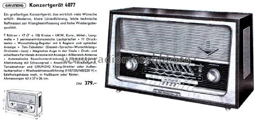 Konzertgerät 4077; Grundig Radio- (ID = 2738372) Radio