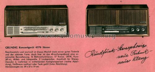 Konzertgerät 4570 Stereo; Grundig Radio- (ID = 2139204) Radio