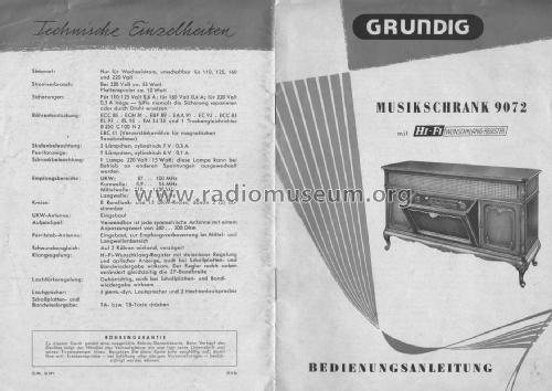 Konzertschrank 9072; Grundig Radio- (ID = 2682062) Radio