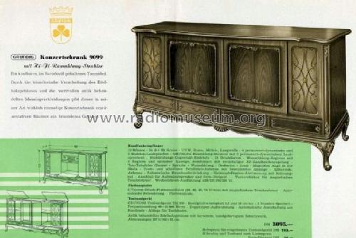 Konzertschrank 9099; Grundig Radio- (ID = 1154574) Radio