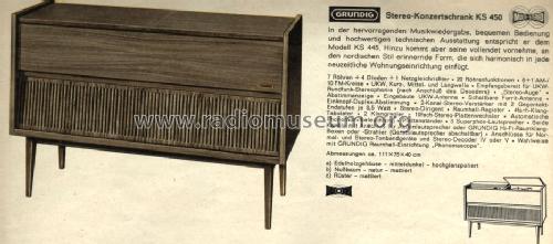 Stereo-Konzertschrank KS450 Ch= HF30; Grundig Radio- (ID = 1100756) Radio