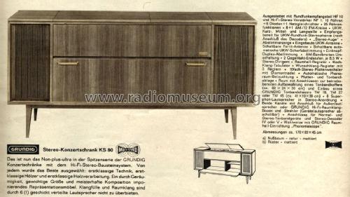 Stereo-Konzertschrank KS80 Ch= HF10/NF1; Grundig Radio- (ID = 1100801) Radio