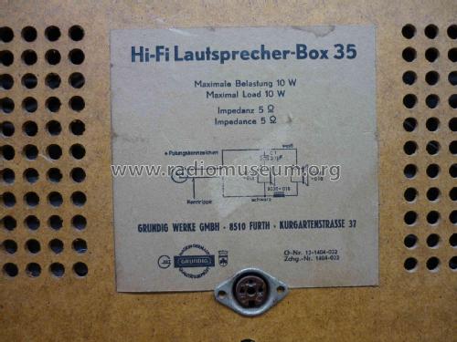 Lautsprecher-Box 35; Grundig Radio- (ID = 2495857) Speaker-P