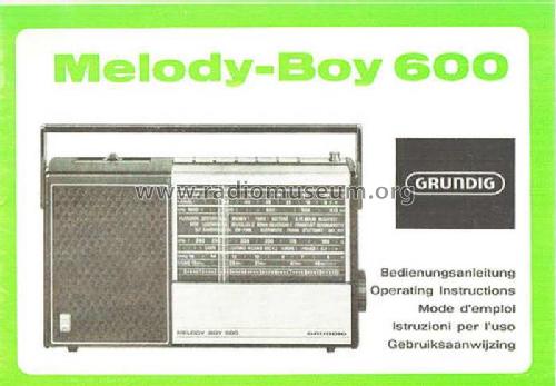 Melody-Boy 600; Grundig Radio- (ID = 1463554) Radio
