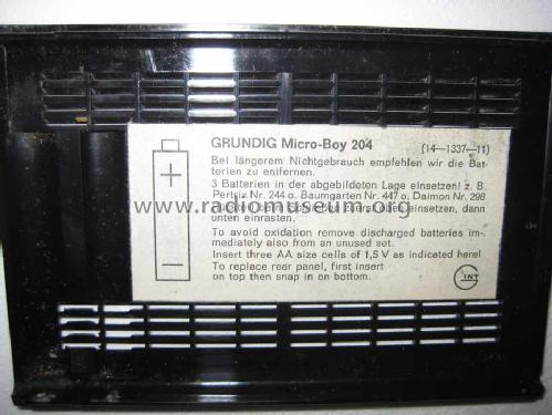 Micro-Boy 204; Grundig Radio- (ID = 1325973) Radio