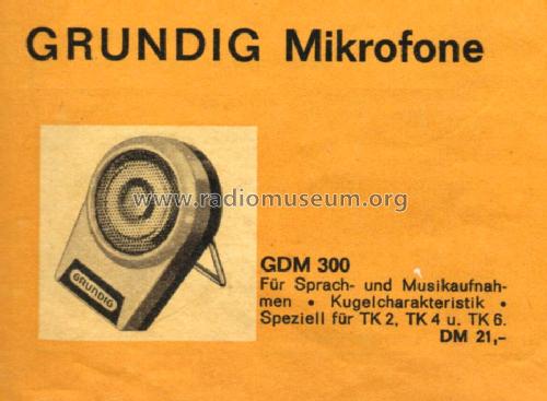 Mikrofon GDM300 ; Grundig Radio- (ID = 1102482) Microphone/PU