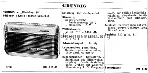 Mini-Boy 55 ; Grundig Radio- (ID = 2732287) Radio