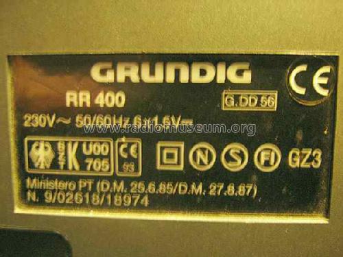 RR400 G.DD 56; Grundig Radio- (ID = 1541566) Radio