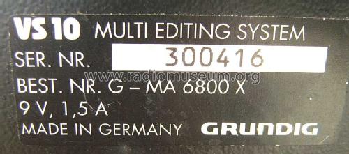 Multi Editing System VS10; Grundig Radio- (ID = 1873054) R-Player