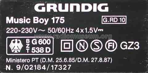 Music-Boy 175; Grundig Radio- (ID = 672707) Radio