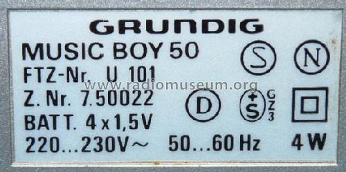 Music-Boy 50; Grundig Radio- (ID = 707528) Radio