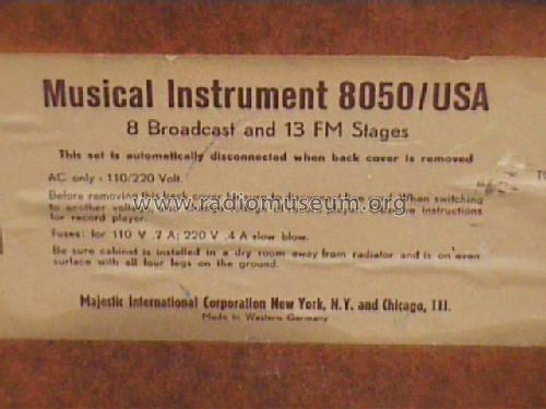 Majestic Musical Instrument 8050/USA; Grundig Radio- (ID = 664237) Radio