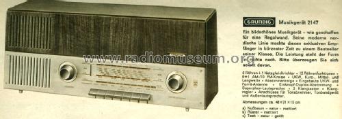 Musikgerät 2147; Grundig Radio- (ID = 1097770) Radio