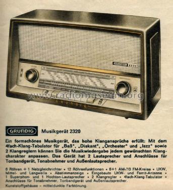 Musikgerät 2320; Grundig Radio- (ID = 1097098) Radio
