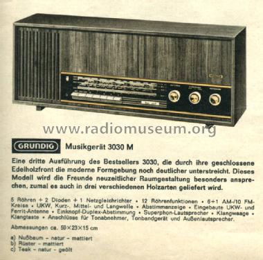 Musikgerät 3030M; Grundig Radio- (ID = 1097796) Radio