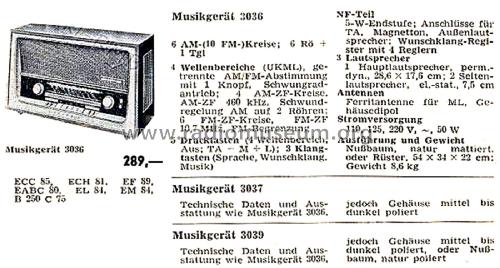 Musikgerät 3037; Grundig Radio- (ID = 2570595) Radio