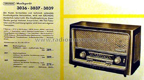 Musikgerät 3039; Grundig Radio- (ID = 1947450) Radio