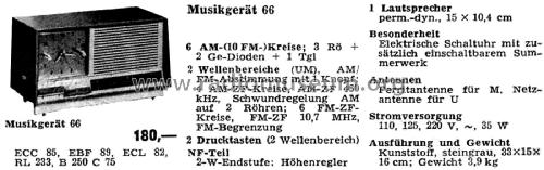 Musikgerät 66; Grundig Radio- (ID = 2613854) Radio