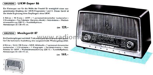 Musikgerät 86; Grundig Radio- (ID = 2737979) Radio