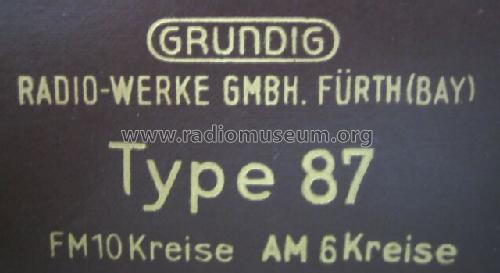 Musikgerät 87; Grundig Radio- (ID = 511082) Radio