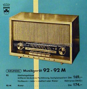 Musikgerät 92; Grundig Radio- (ID = 491332) Radio