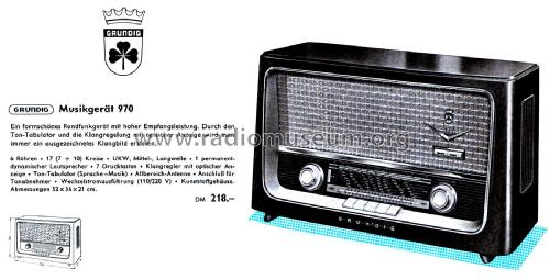 Musikgerät 970; Grundig Radio- (ID = 2738225) Radio