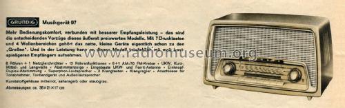 Musikgerät 97b; Grundig Radio- (ID = 1097096) Radio
