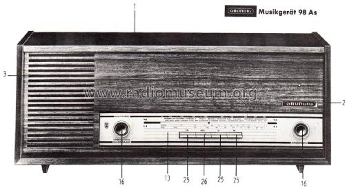 Musikgerät 98As; Grundig Radio- (ID = 2635200) Radio